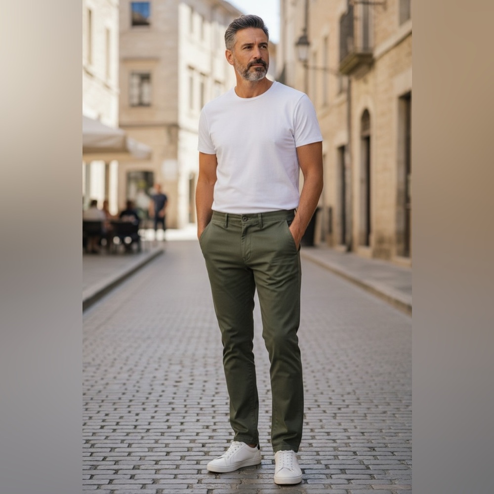 Goodfellow green slim chino NWT